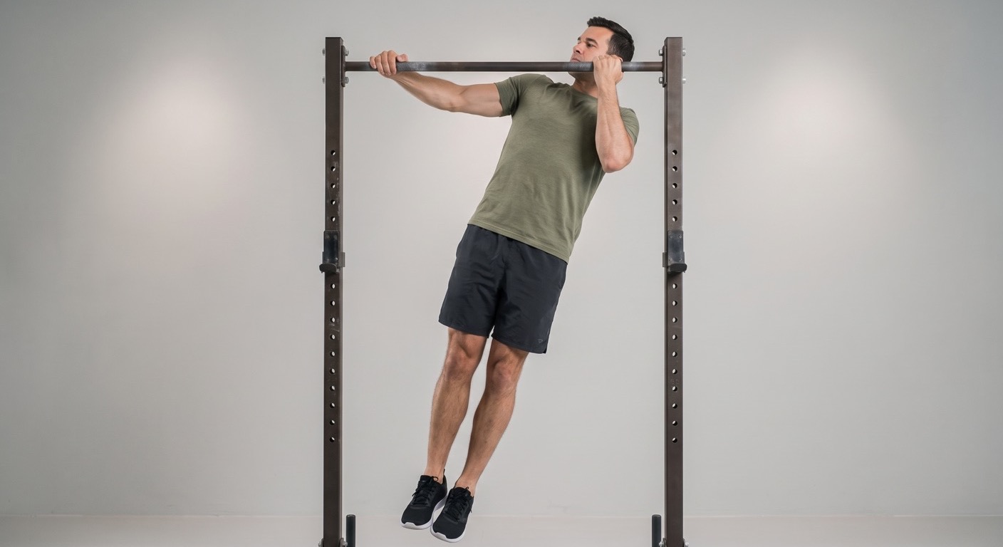 Athlète réalisant une traction archer vers une main